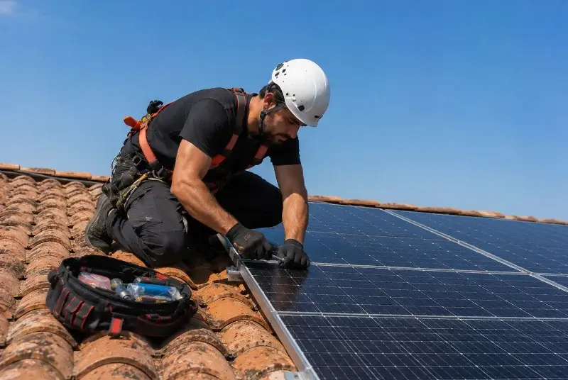 Maintenance et monitoring de panneaux solaires à Plougoumelen